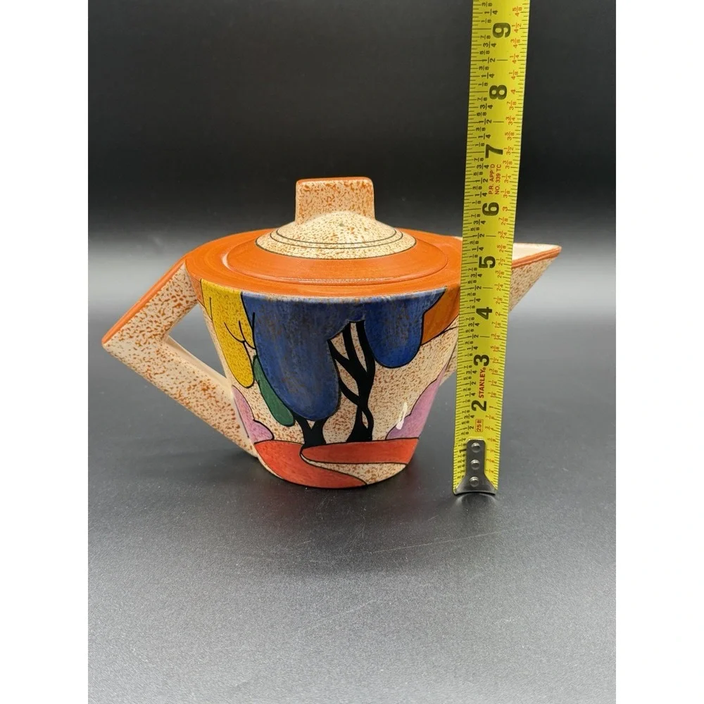 Vintage '93 Art Deco Clarice Cliff MMA 'Bizarre Autumn' Tea Pot Reproduction